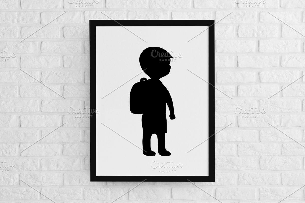 Kids with Backpacks Silhouette SVG, a Person Illustration by newminddesign (Photo 2 of 3)