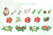 Watercolor Christmas decor clipart., a Decorative Illustration by SavinV (Thumbnail 2 of 7)