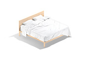 White Wooden Double Bed 3D Model, an Object 3D Model by rebrandy (Thumbnail 1 of 10)