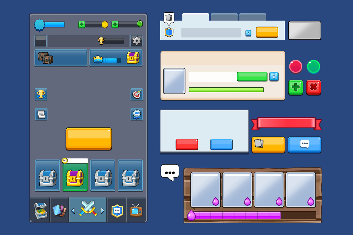 mobile game ui 100% vector, a Templates & Theme by Game Ui art (Photo 4 of 7)