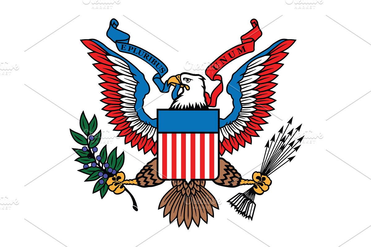 USA Eagle Great seal in color, an Illustration by Vitamin