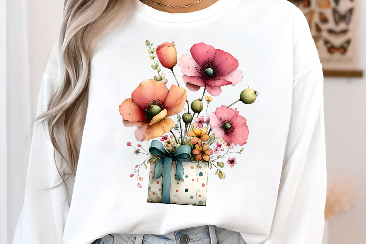Flowers in gift box clipart, an Illustration by SinaCreation (Photo 4 of 8)