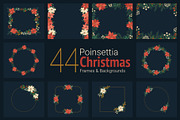 Poinsettia Christmas Frames, a Seasonal Illustration by moja doodle (Thumbnail 1 of 9)