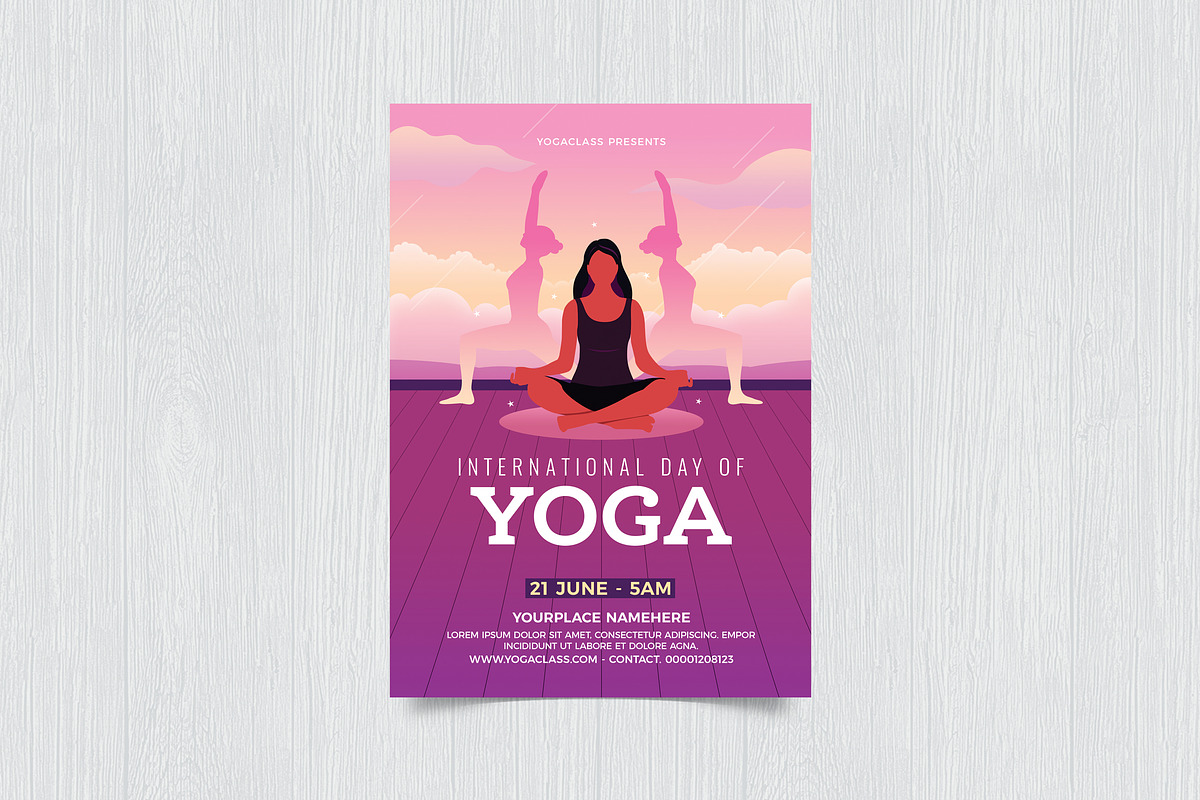 Yoga Day, a Flyer Template by DesignWorkz