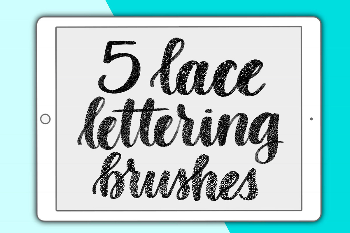 5 lace Procreate lettering brushes, a Brush Add-On by Alexis Gentry (Photo 7 of 7)