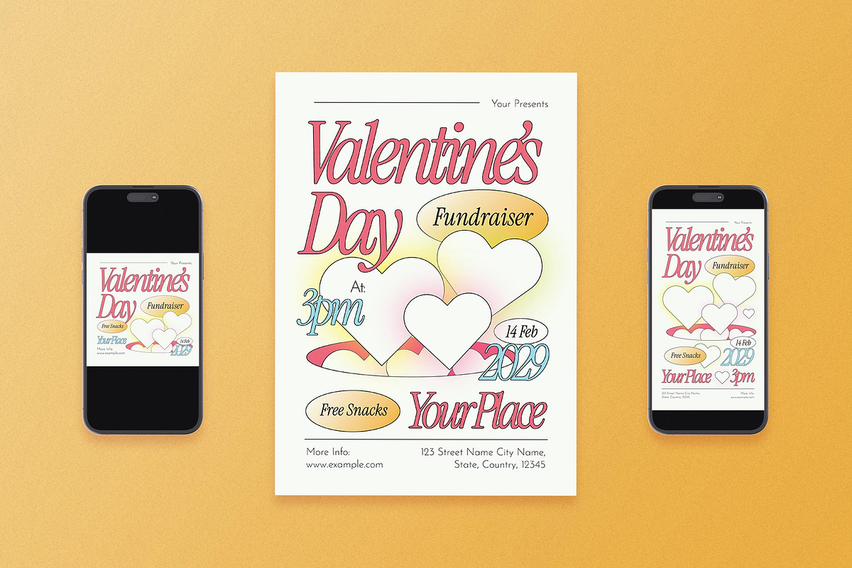 Valentine’s Day Fundraiser Flyer Set, a Flyer Template by Aiyari Graphic (Photo 1 of 3)