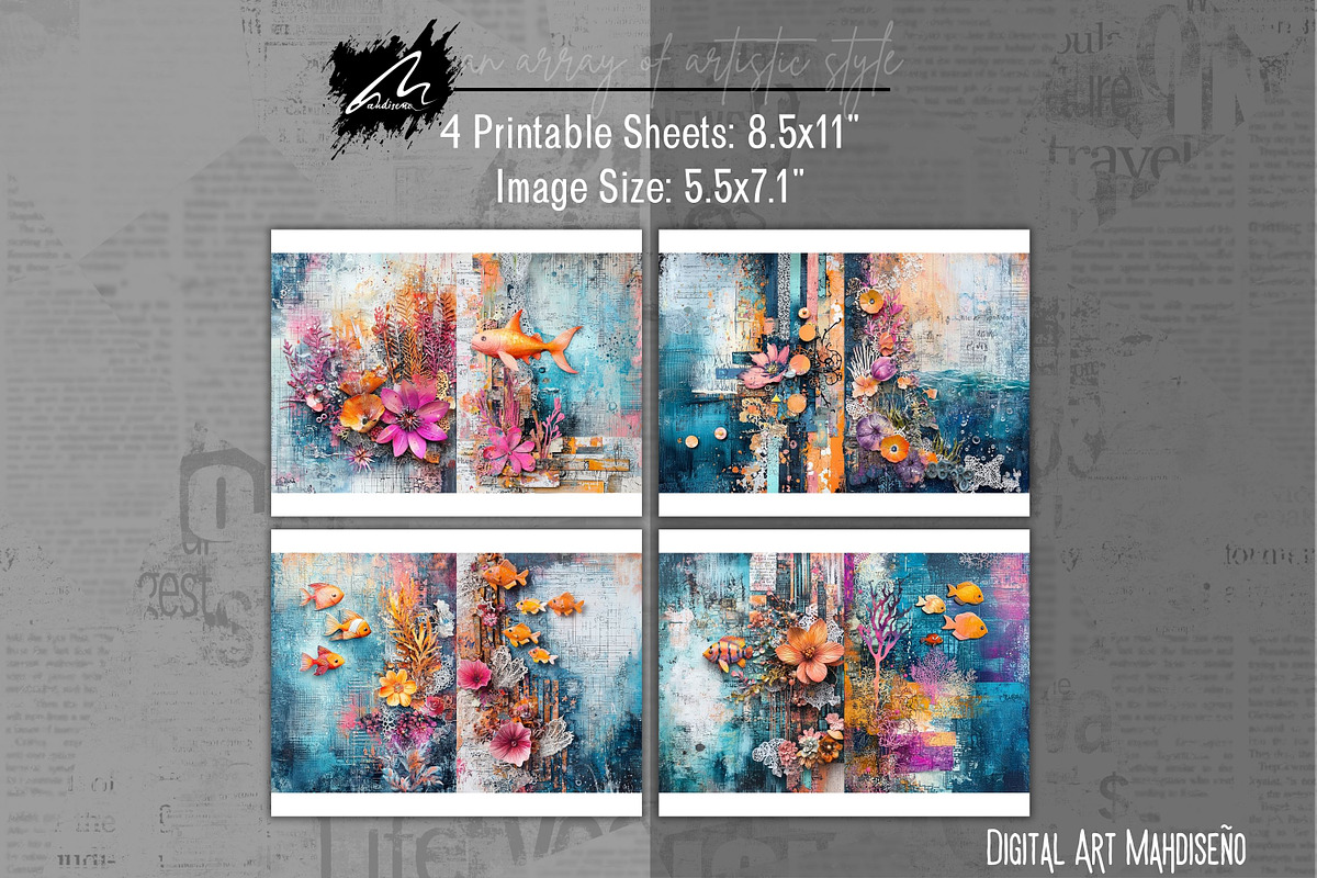Underwater World, Mixed Media Pages, a Background Graphic by Digital Art Mahdiseño (Photo 4 of 10)