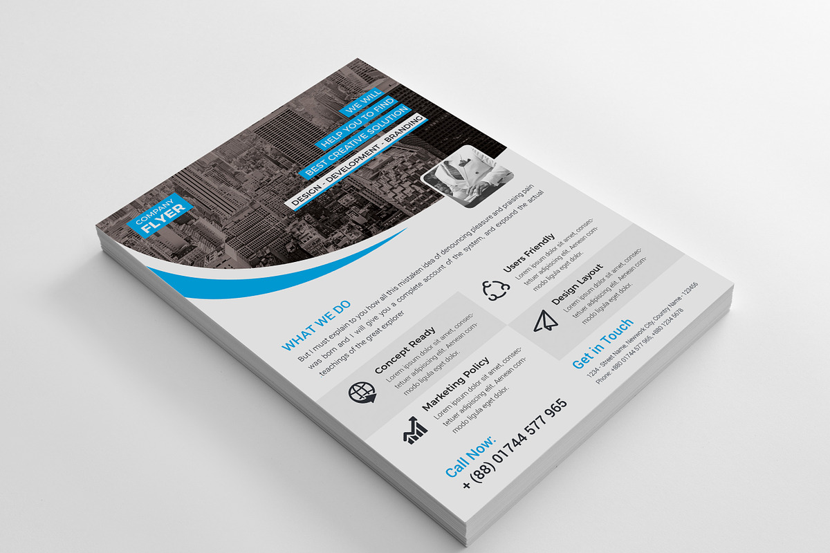 4 Flyers + 2 Letterhead Bundle, a Stationery Template by Thecodude (Photo 2 of 10)