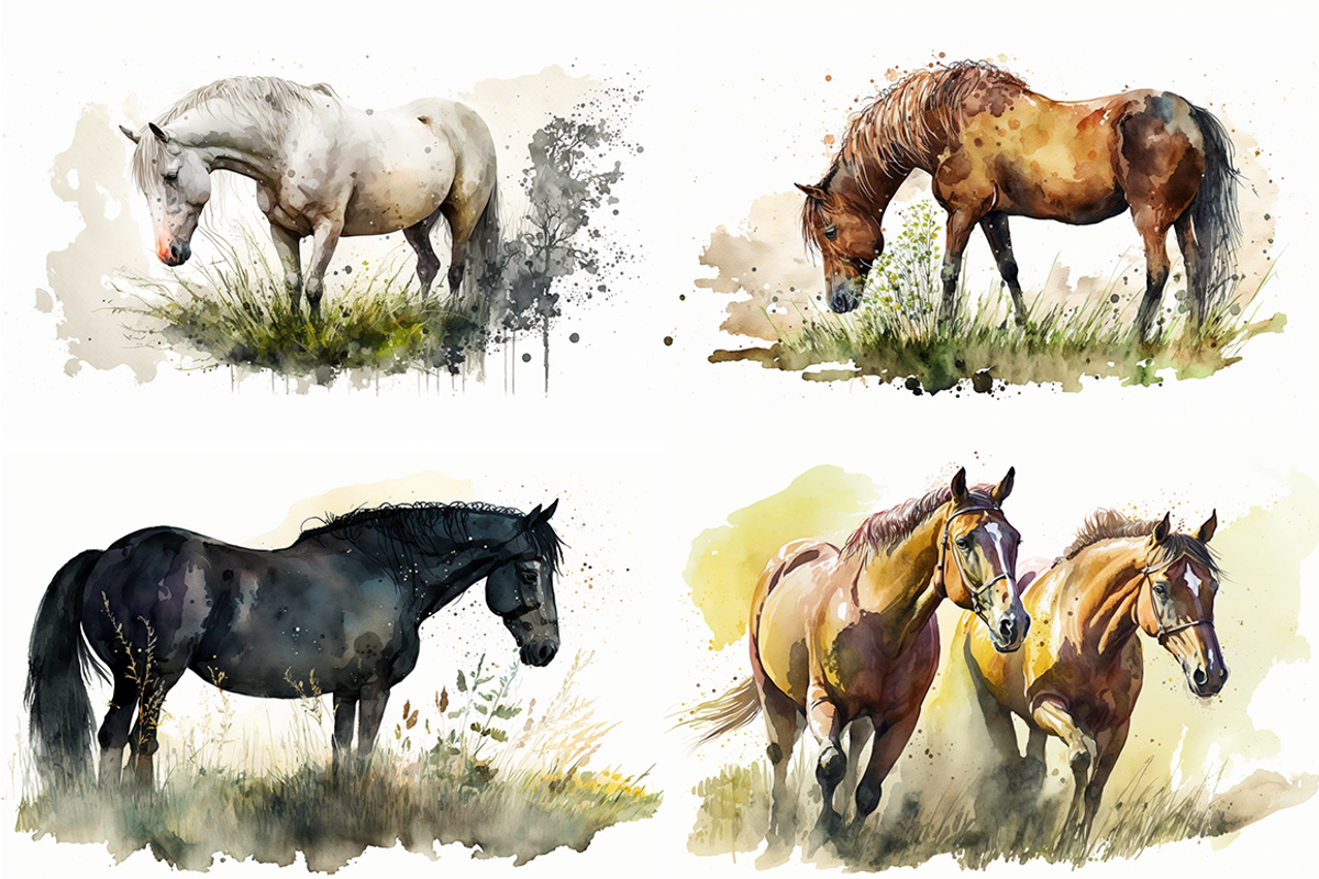 Horse Haven Watercolor Collection, an Animal Illustration by artsy-fartsy (Photo 8 of 9)