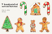 Gingerbread Cookies Collection, a Food Illustration by Olga Alexeenko (Thumbnail 2 of 3)