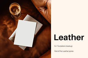 Leather 5x7 Invitation Mockup, a Product Mockup by Serenefeeling