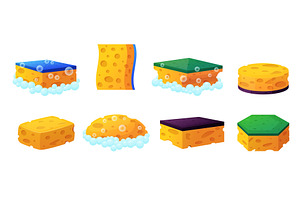 Yellow kitchen sponges. Kitchen, an Illustration by LadadikArt