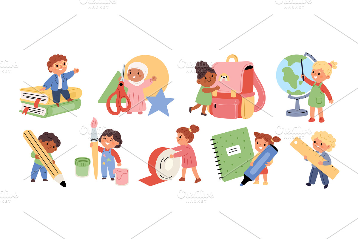 Little students. Back to school kids, an Object Illustration by YummyBuum