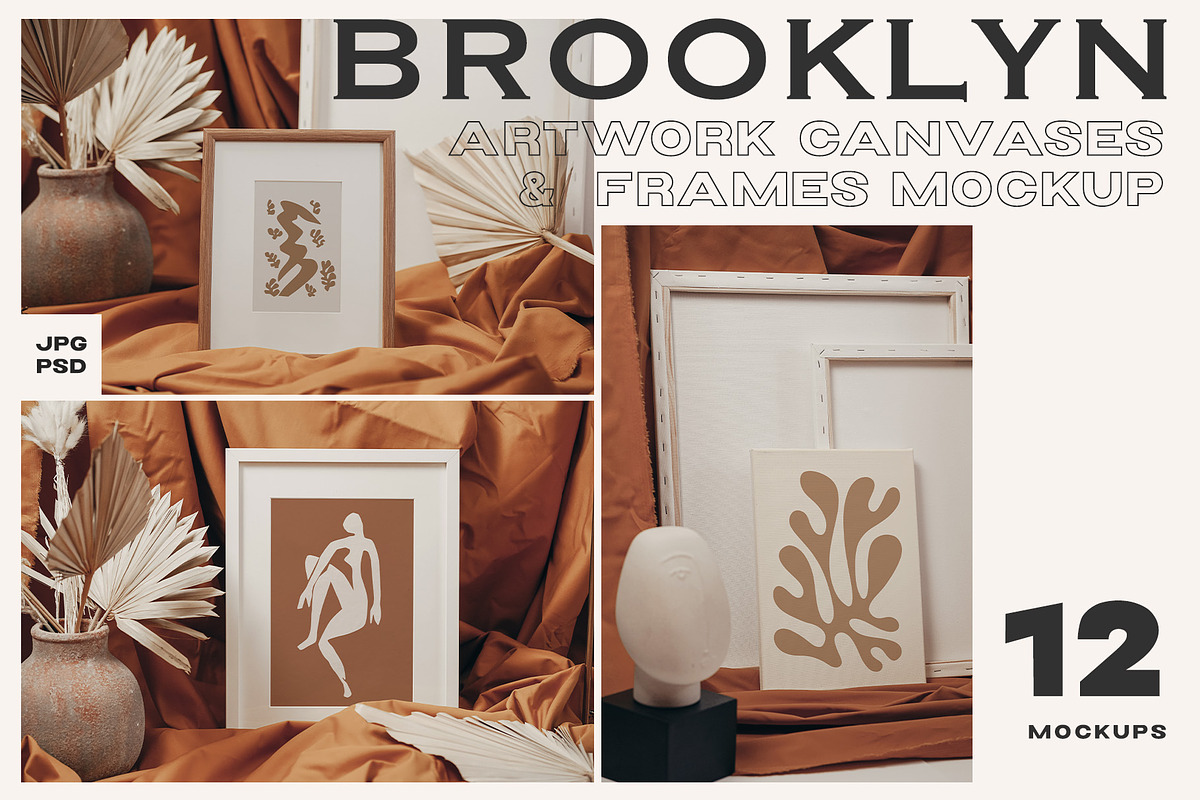 Artwork Canvases and Frames Mockup
