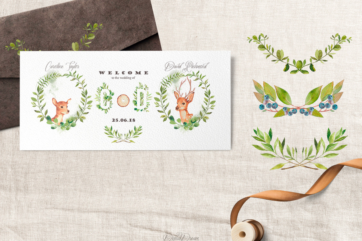 WOODLAND collection - forest wedding, an Object Illustration by DigitalDream (Photo 5 of 9)