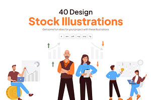 Stock and Finance Illustration Set, a Person Illustration by Vectors Market
