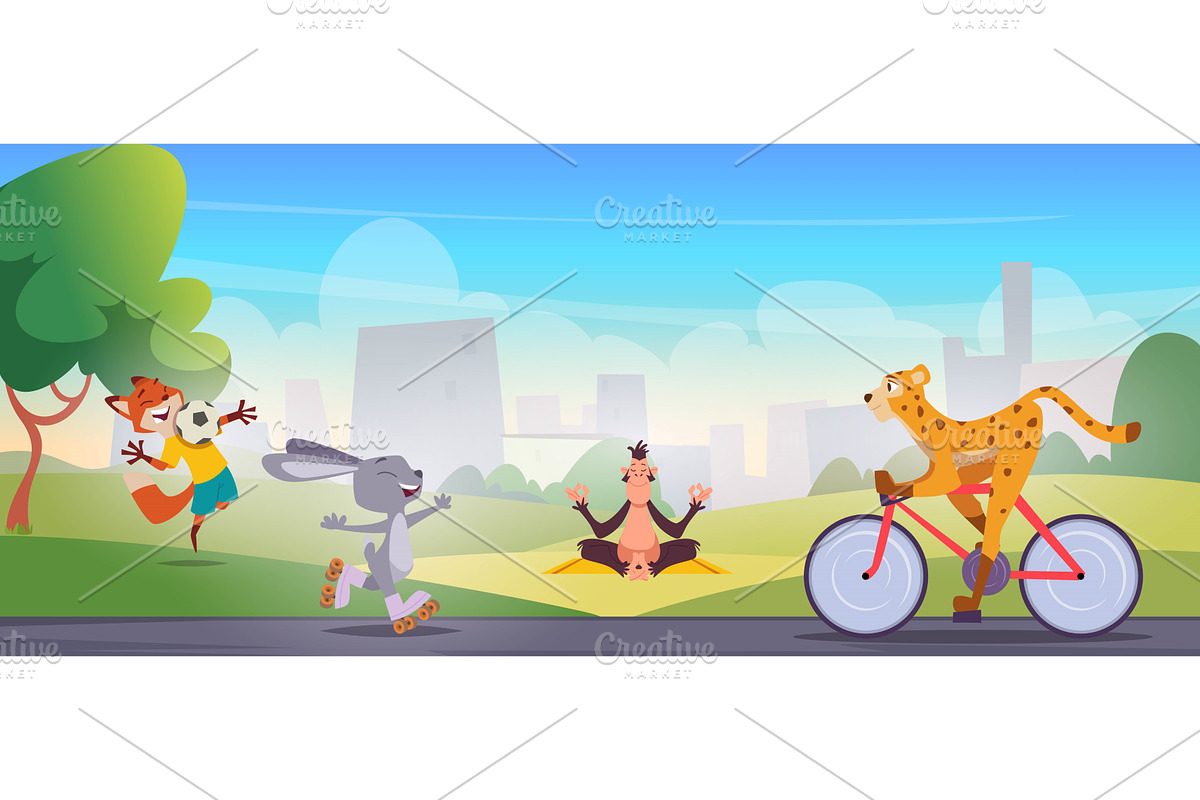 Sport animals. Fitness characters, a Sport Illustration by Onyx