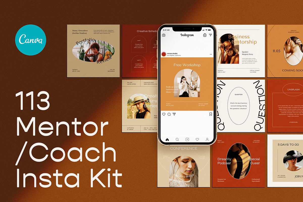 Mentor/Coach Clean Insta Kit | CANVA, a Social Media Template by Elokka Std. (Photo 1 of 9)