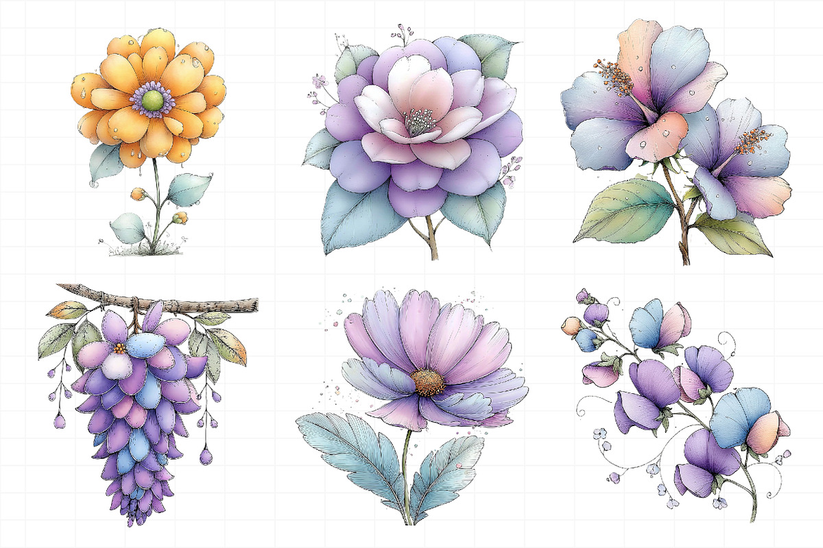 Spring Flowers Sublimation Clipart, an Illustration by Daily.Designs (Photo 3 of 7)