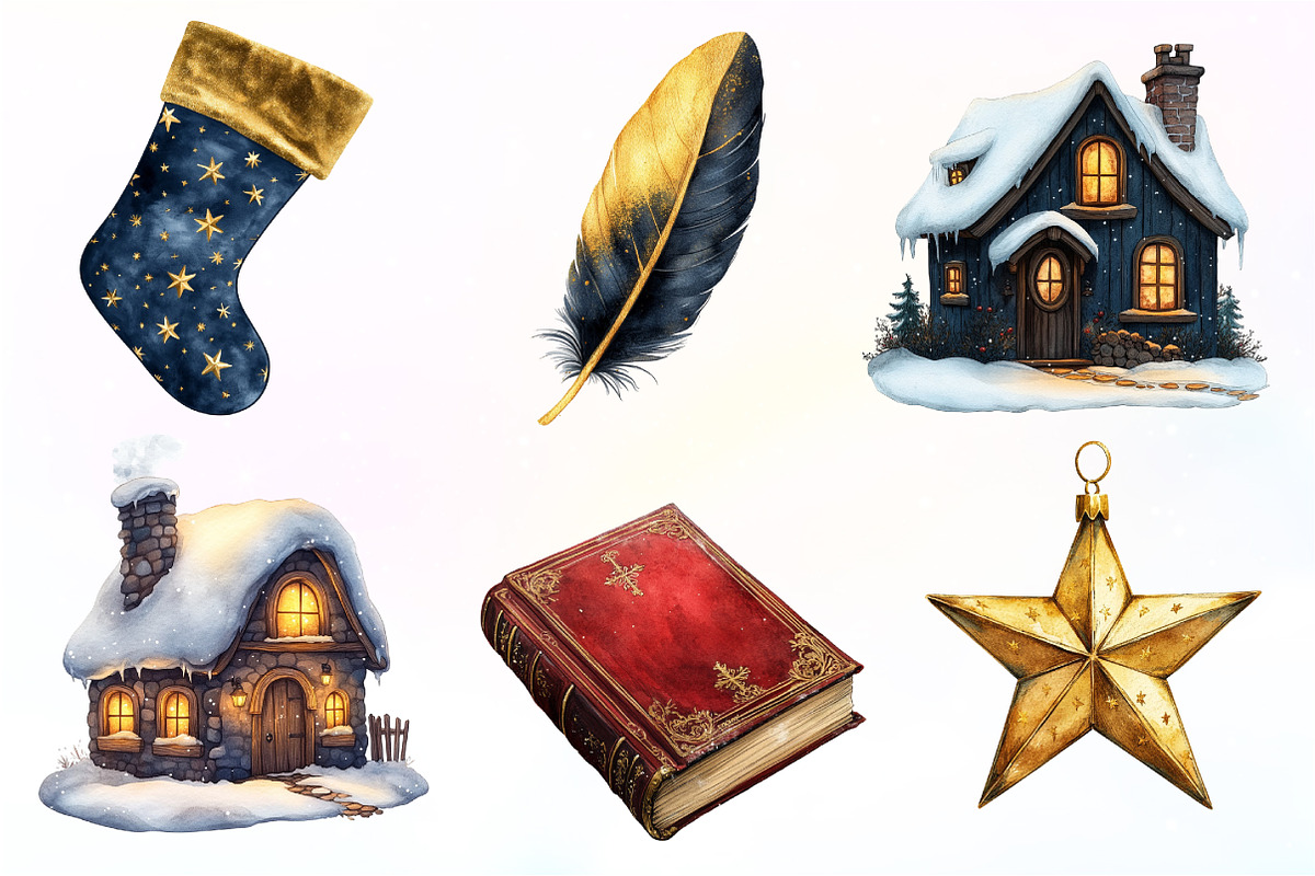 Moody Christmas Clipart Bundle, an Illustration by Dream Creation (Photo 4 of 7)