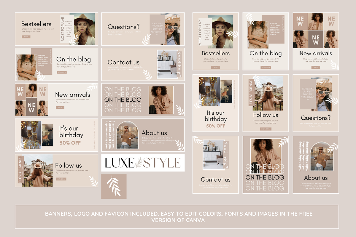 Beige Boho Shop Banner Templates, a Shopify Template by SunshineStudioBoutique (Photo 3 of 9)