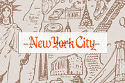New York City Hand-Drawn Map, an Empty State Illustration by TheMountBirdStudio (Thumbnail 1 of 8)