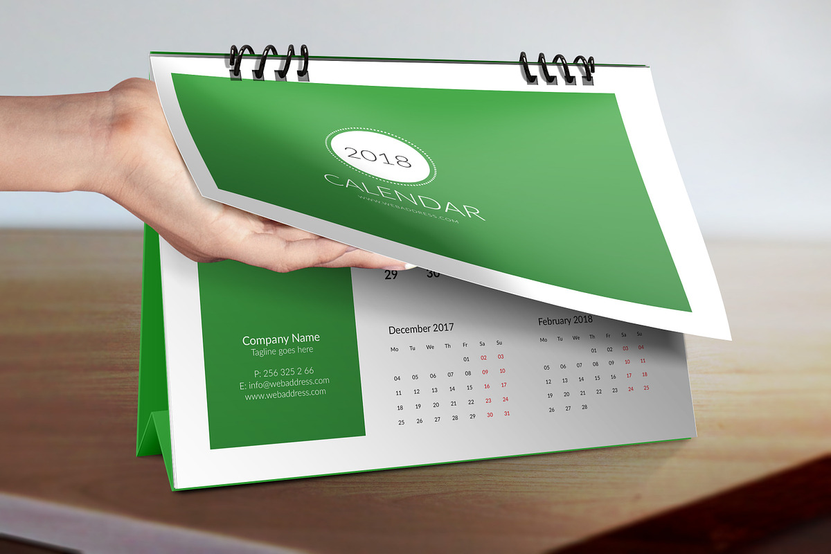2018 Desk Calendar template, a Stationery Template by graphicbox (Photo 5 of 6)