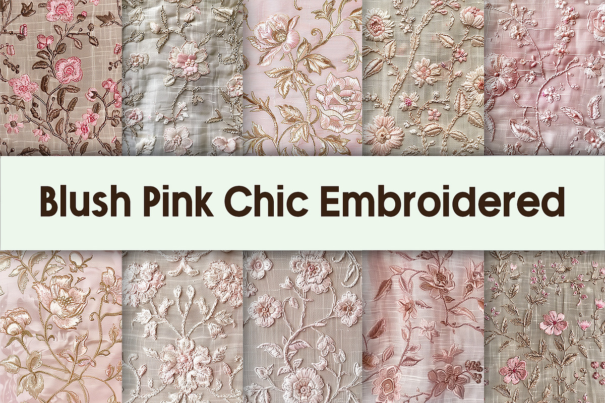 Blush Pink Chic Embroidered, a Background Graphic by AdriOP