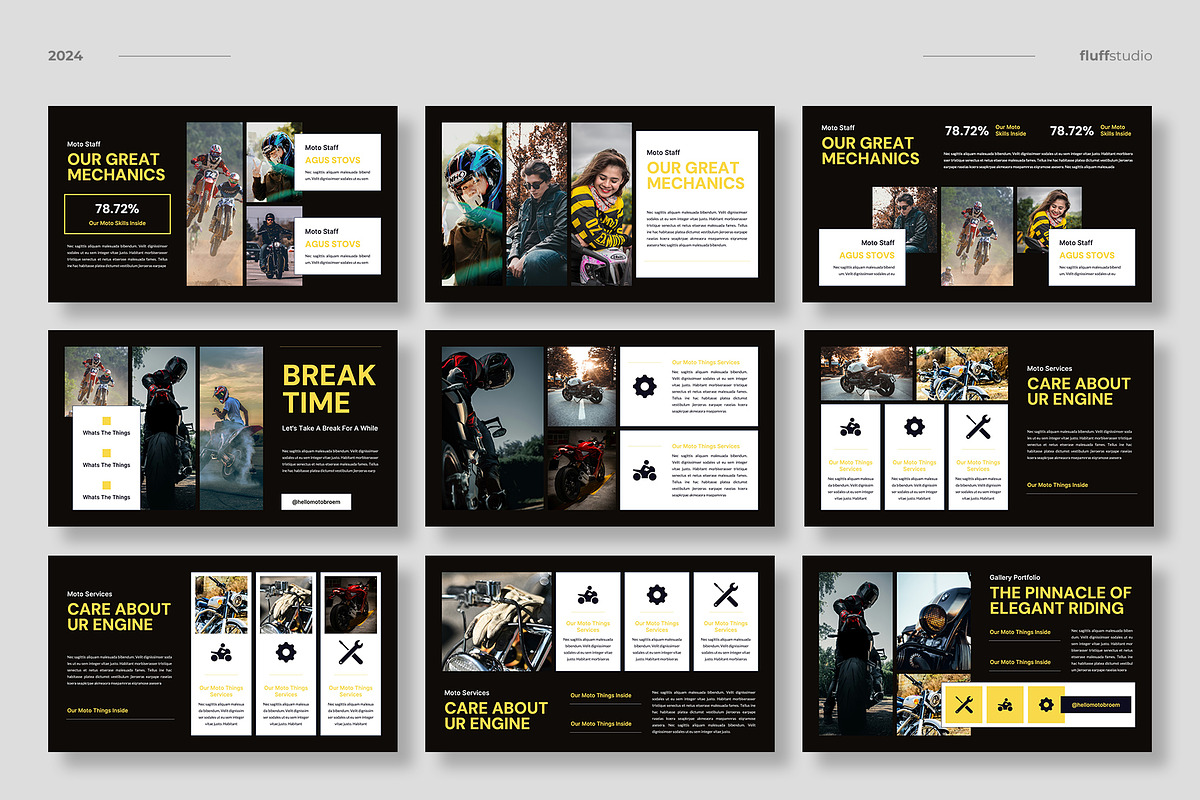 Motorcycle Google Slides Template, a Presentation Template by fluffstudio (Photo 3 of 4)