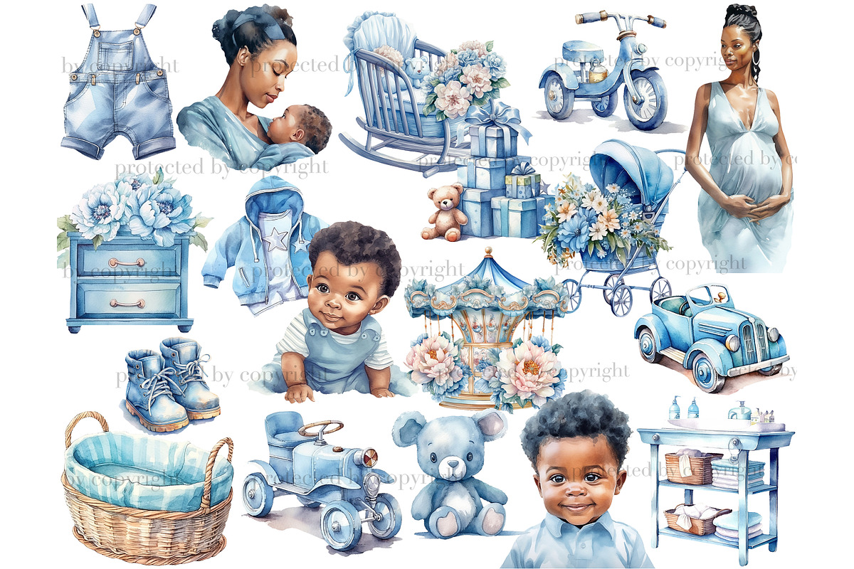 Baby Boy Clipart PNG | Baby Shower, a Person Illustration by GlamArtZhanna (Photo 2 of 5)