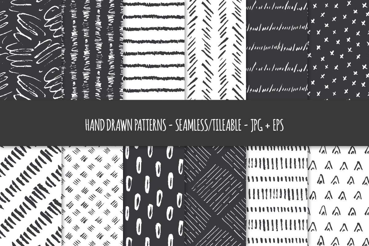 Hand Drawn Pen & Ink Patterns, a Pattern Graphic by DESIGN BY nube