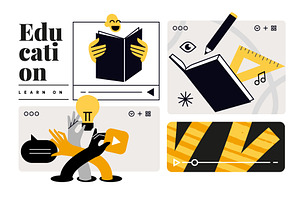 Online education illustrations, an Education Illustration by PureSolution