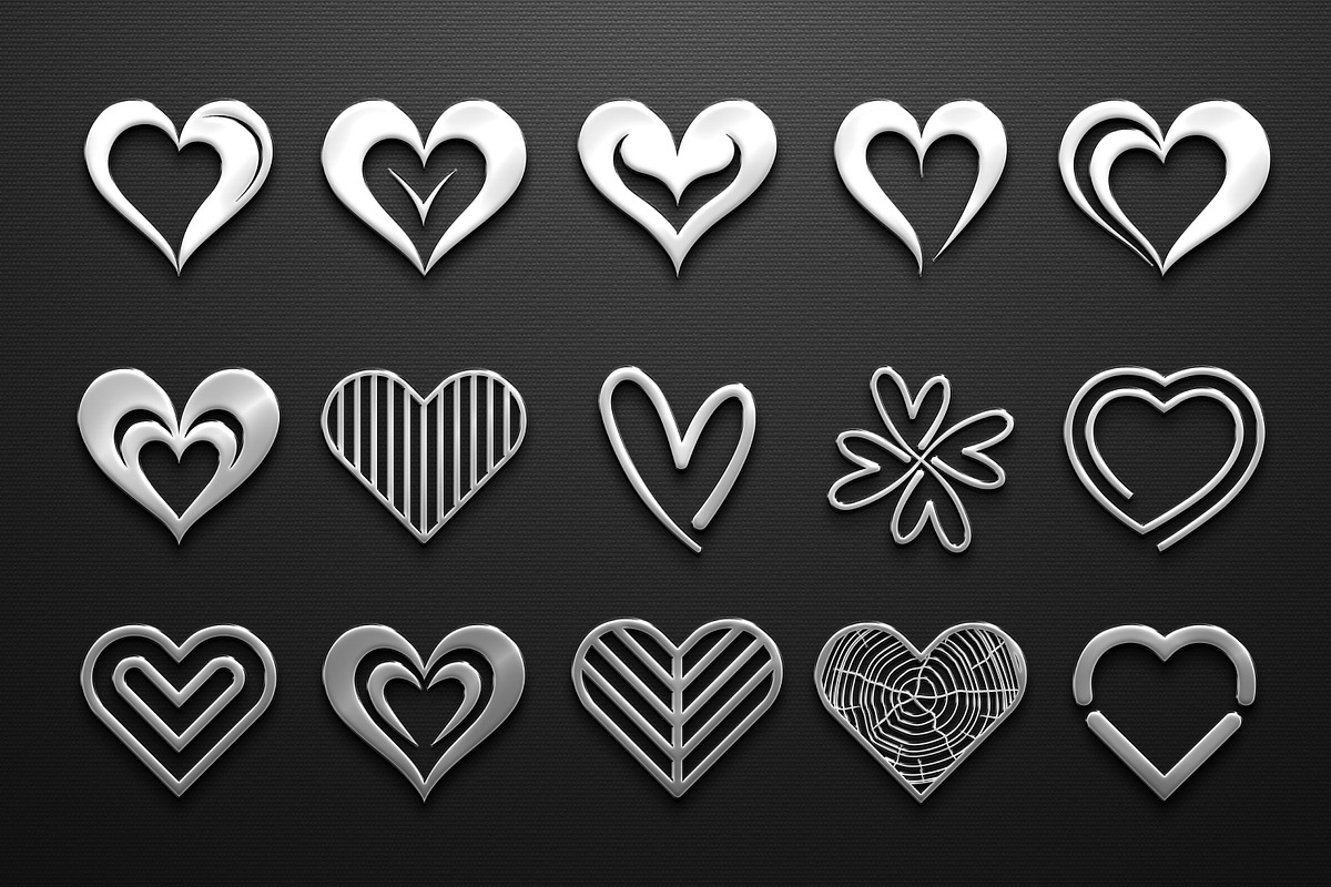 Heart Symbol Icons, an Outline Icon by Pixel Design (Photo 2 of 4)