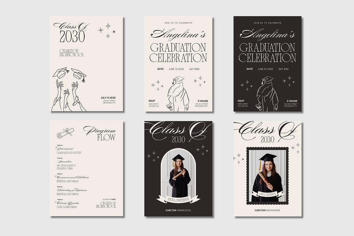Graduation Templates Bundle, a Stationery Template by Anna Design Studio (Photo 5 of 9)