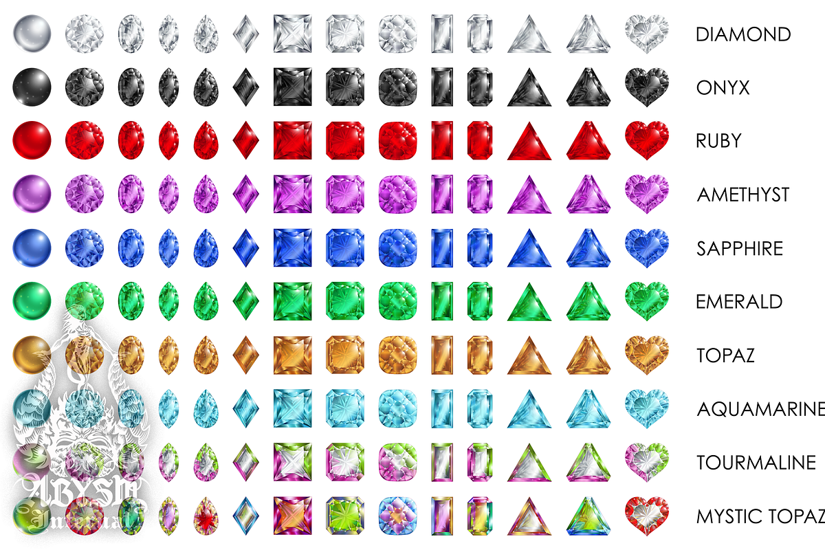 Precious Gem Stone Vectors, an Object Graphic by Abysm Internal (Photo 2 of 3)