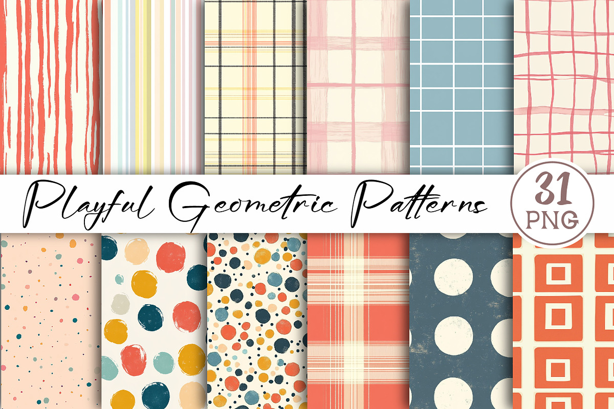 Playful Geometric Patterns, a Pattern Graphic by Libby Wishes