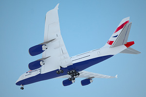 Airbus A380 British Airways Low Poly