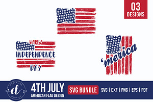 4th Of July American Flag SVG Bundle