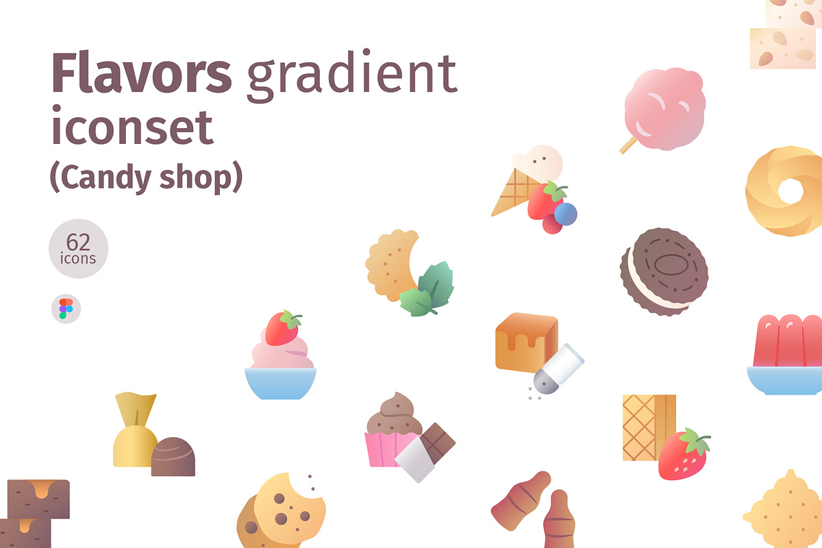 Candy shop flavors gradient iconset, an Icon by LAFS (Photo 1 of 3)