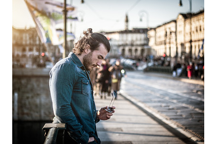 One handsome young man in urban, a Person Photo by ArtOfPhotos photo store