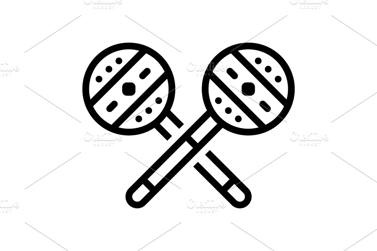 Latin maracas black icon, an Outline Icon by Creative priyanka