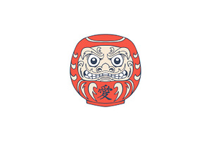 Japanese Daruma Doll Logo Design