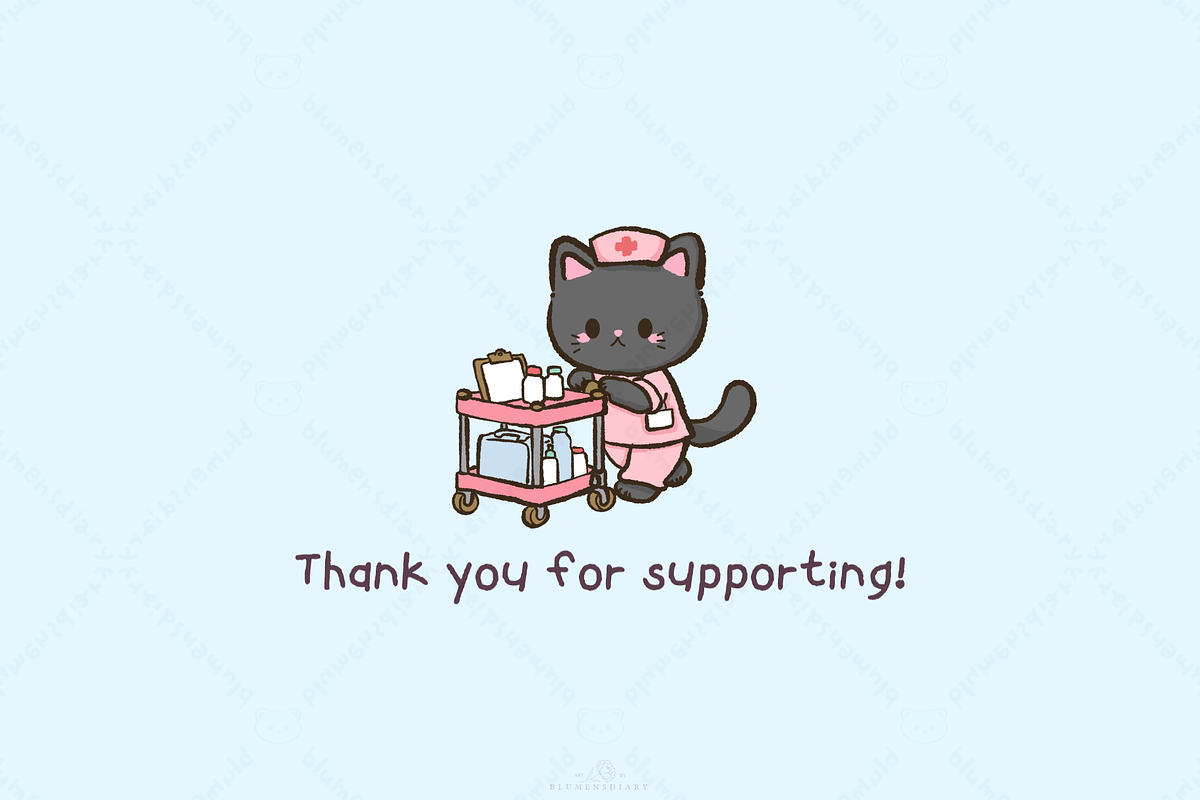 Cute Nurse Cat Clipart, an Animal Illustration by Blumensdiary (Photo 6 of 6)