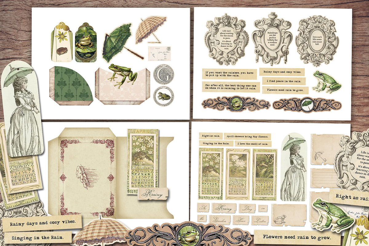 Rainy Day in the Garden Junk Journal, a Decorative Illustration by Secret Helper (Photo 4 of 8)