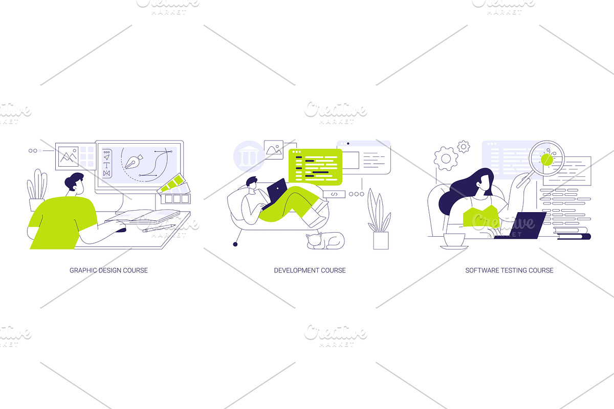 Professional IT courses isolated, an Education Illustration by Visual Generation
