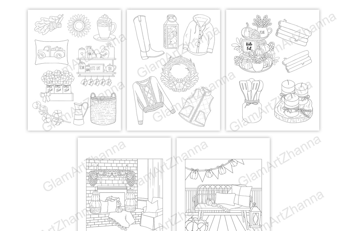 Coloring Book Autumn, a Person Illustration by GlamArtZhanna (Photo 4 of 4)