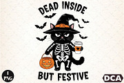 Sarcastic Halloween Cat Dead Inside, an Illustration by DreamCafeArt (Thumbnail 1 of 7)