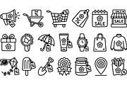 Retail Sale Outline Icons Set, an Illustration by designvectx (Thumbnail 2 of 3)