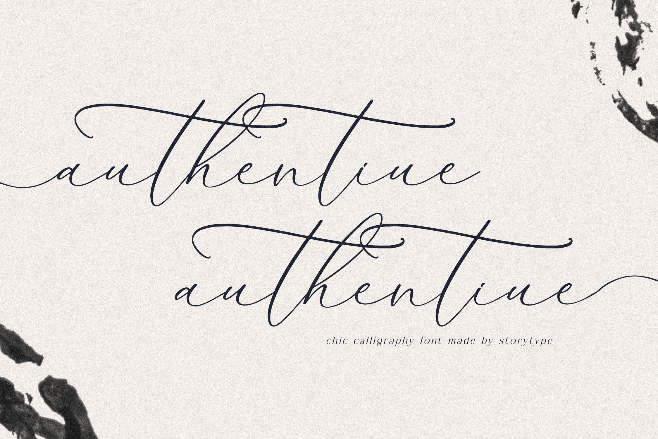 Authentiue Chic Calligraphy Font, a Script Font by Storytype Studio