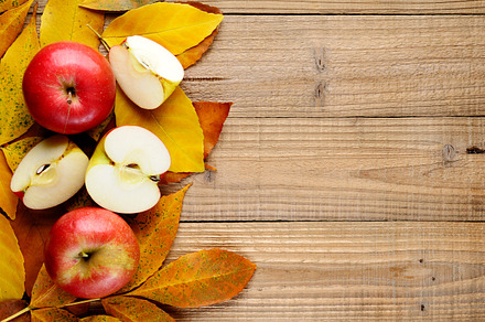 Three Apples On Autumn Leaves preview 5